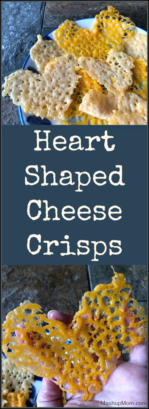 heart shaped cheese crisps