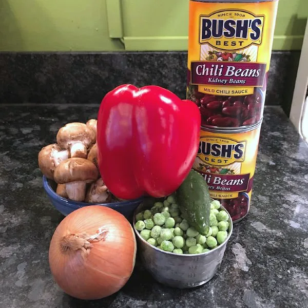 veggies and BUSH'S Chili Beans