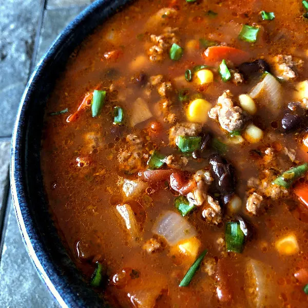 easy taco soup is so filling and tastes like a taco in a bowl