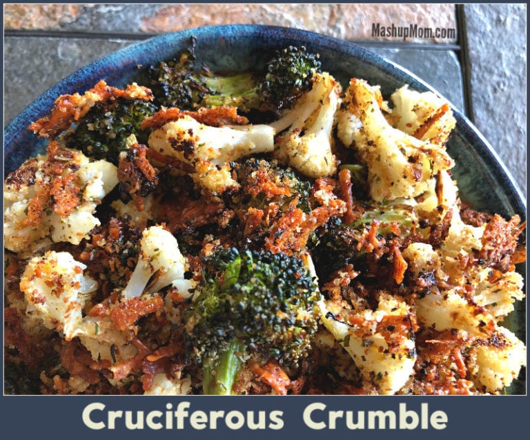 Cruciferous Crumble -- AKA, Parmesan Roasted Broccoli and Cauliflower