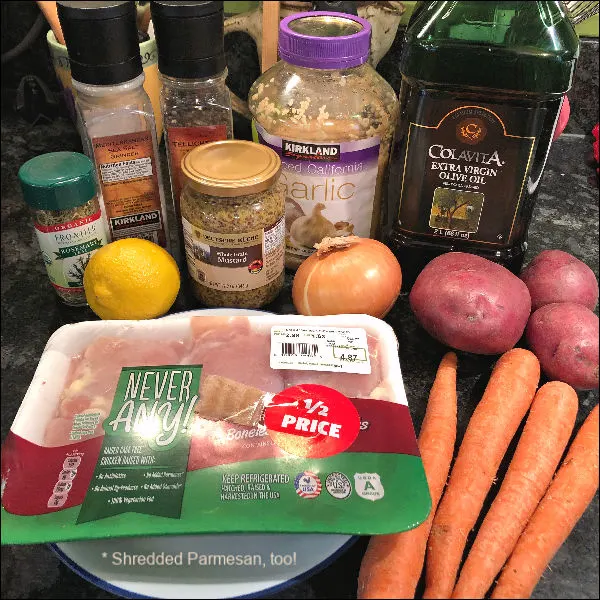 sheet pan lemon garlic chicken ingredients