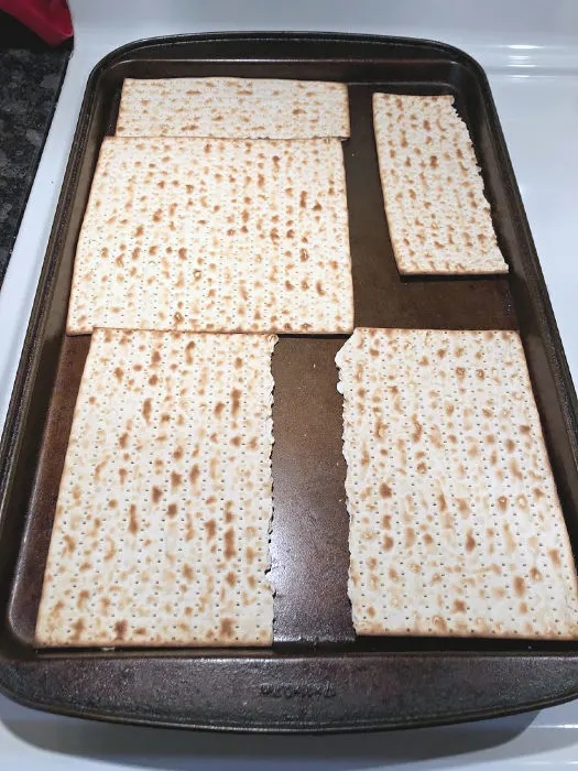 matzos on a pan