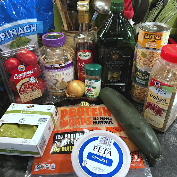 ingredients for vegetarian wraps