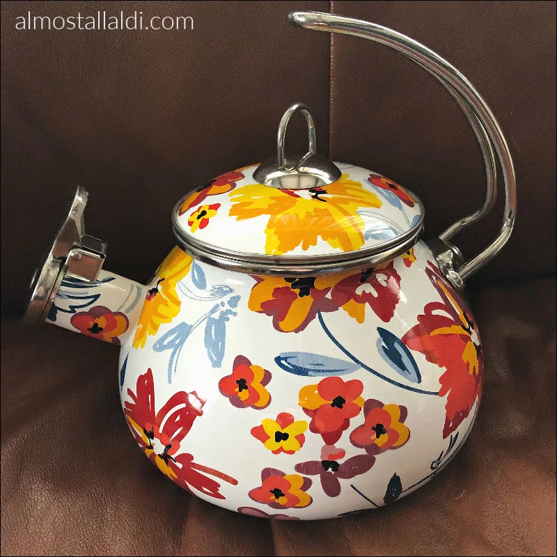 colorful ALDI tea kettle