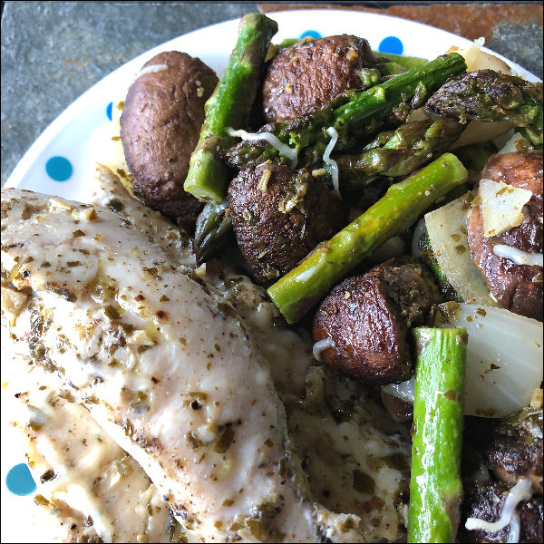 sheet pan pesto chicken