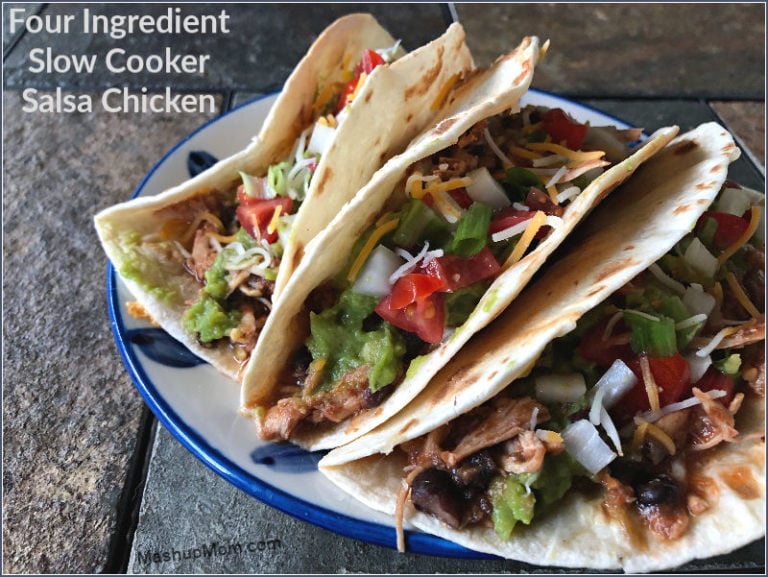 Four Ingredient Slow Cooker Salsa Chicken