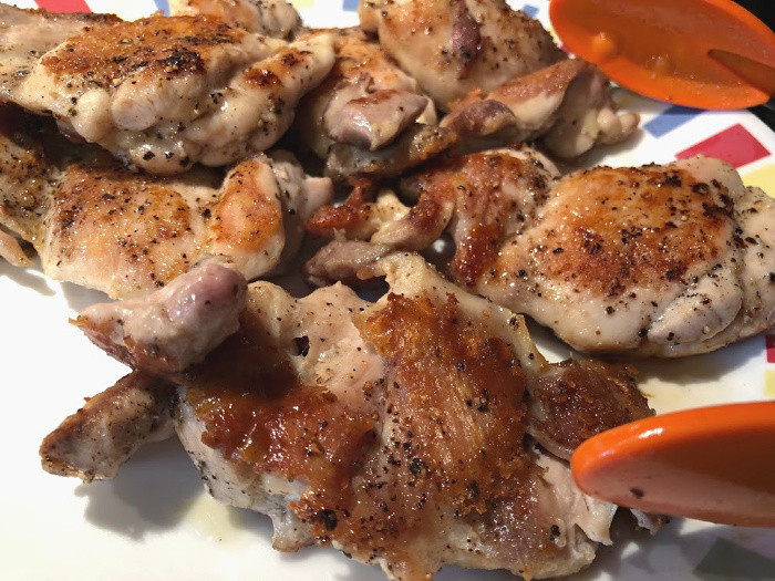 Browned chicken thighs