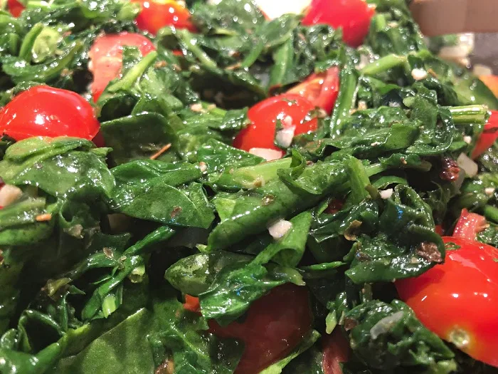 spinach and tomatoes