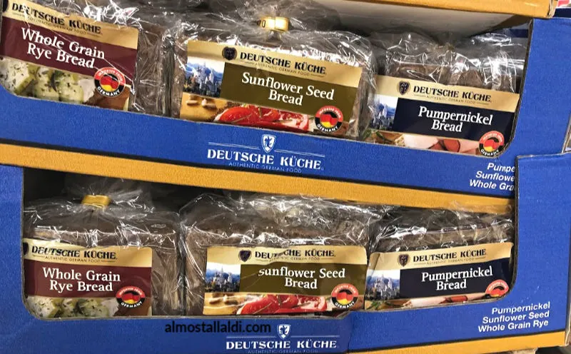 Deutsche Küche German breads on the shelf at ALDI for German Week