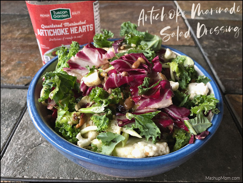 artichoke marinade salad dressing on a salad