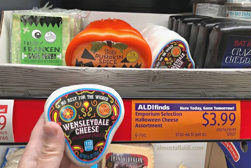 halloween cheese on the shelf at ALDI