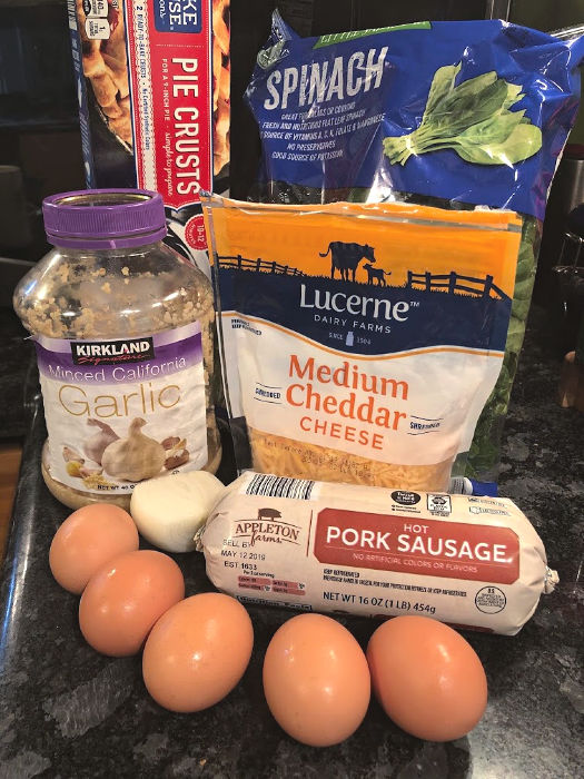 sausage, egg, & spinach hand pies ingredients
