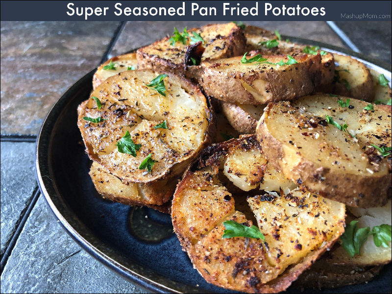 super seasoned pan fried potatoes on a plate