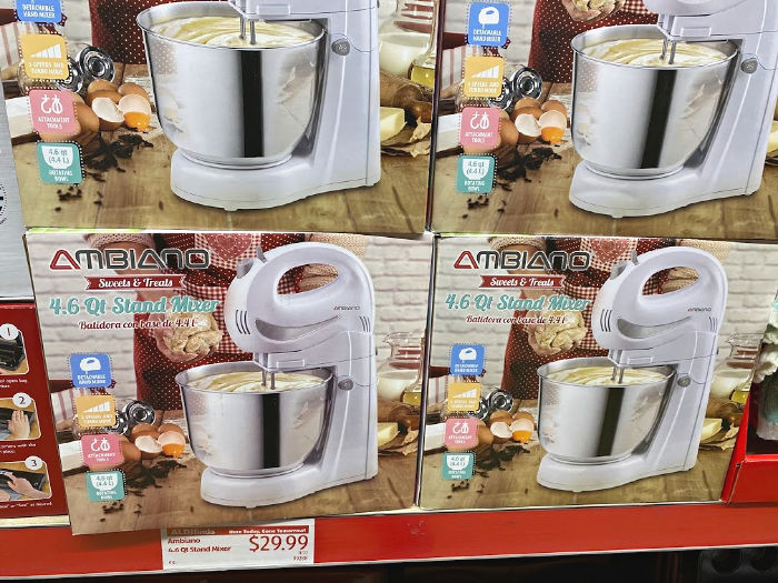 ambiano stand mixer on the shelf at aldi