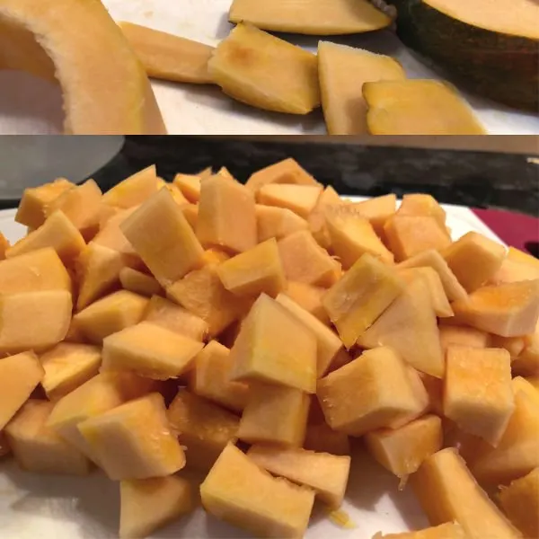 cubed acorn squash