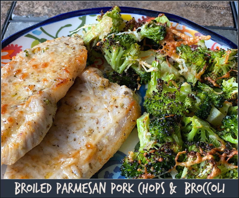 Broiled Parmesan Pork Chops & Broccoli -- an easy 30 minute sheet pan dinner