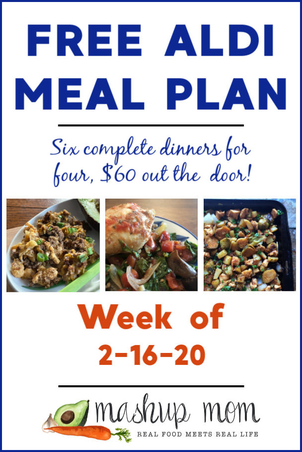 Free ALDI Meal Plan week of 2/16/20 - 2/22/20: Six complete dinners for four, $60 out the door! Save time and money with meal planning, and find new free ALDI meal plans every week. 