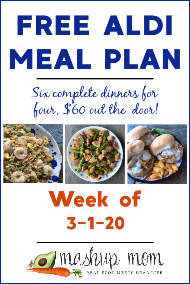 Free ALDI Meal Plan week of 3/1/20 - 3/7/20: Six complete dinners for four, $60 out the door! Save time and money with meal planning, and find new free ALDI meal plans every week.