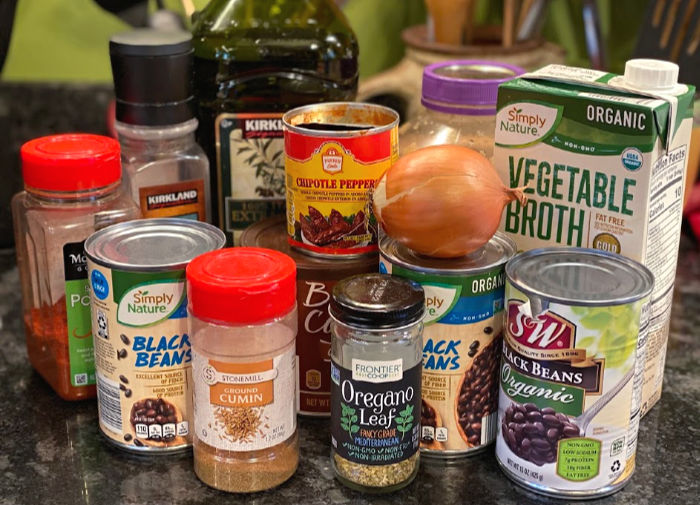 Black bean soup ingredients