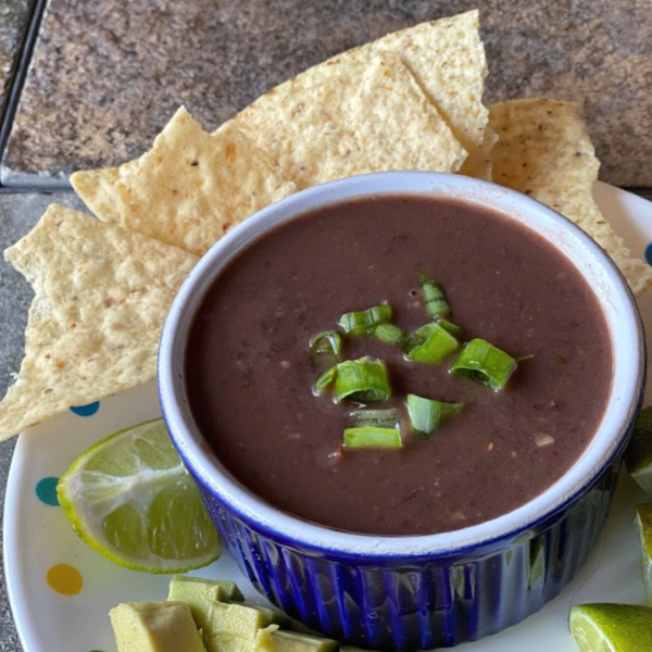 bowl of black bean soup -- an easy and filling recipe