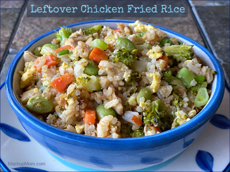 Easy Chicken Fried Rice is made with a little leftover chicken and cooked rice, plus plenty of veggies! This 20 minute weeknight dinner idea is just so simple to throw together.
