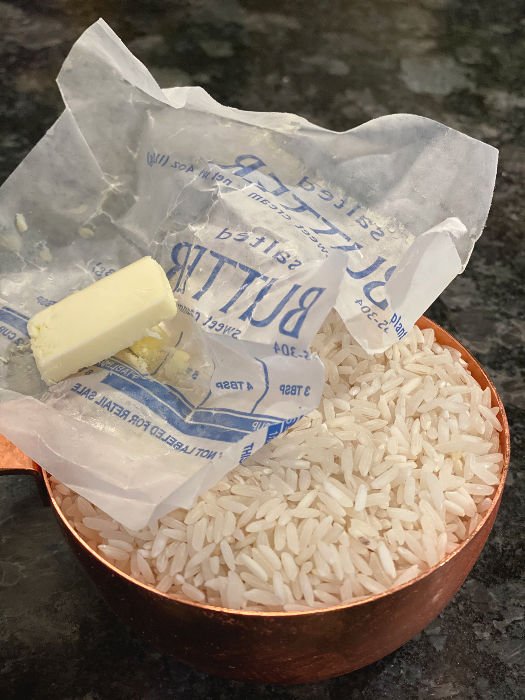 a cup of rice and a little butter