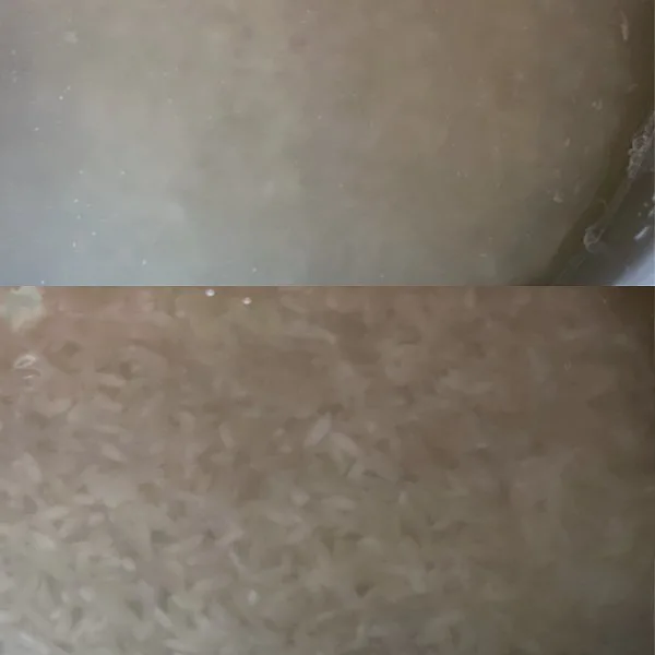 Rinse rice until water is fairly clear