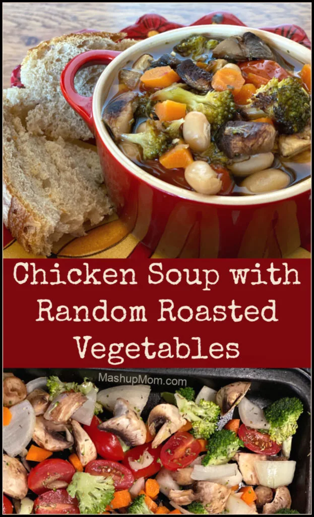 A hearty chicken soup with random roasted vegetables recipe hits the spot on a chilly winter evening. So much flavor, and this chicken vegetable soup is just jam-packed with filling veggies & protein.