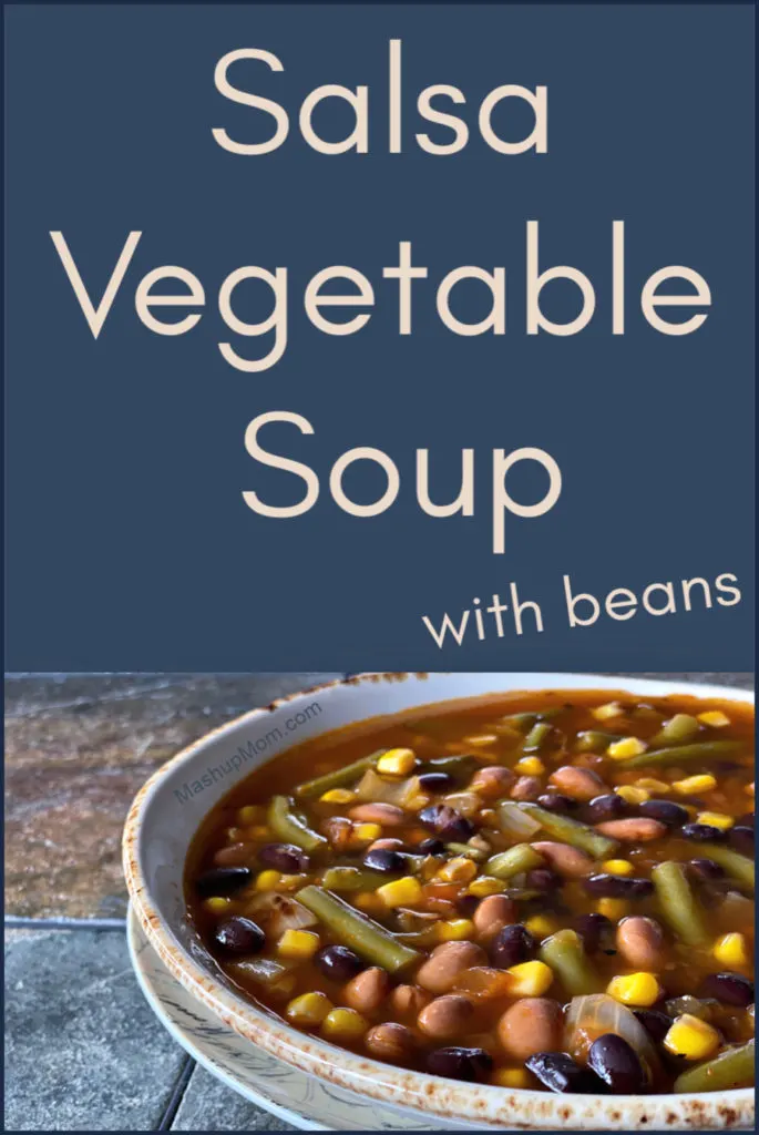 Easy salsa vegetable soup with beans