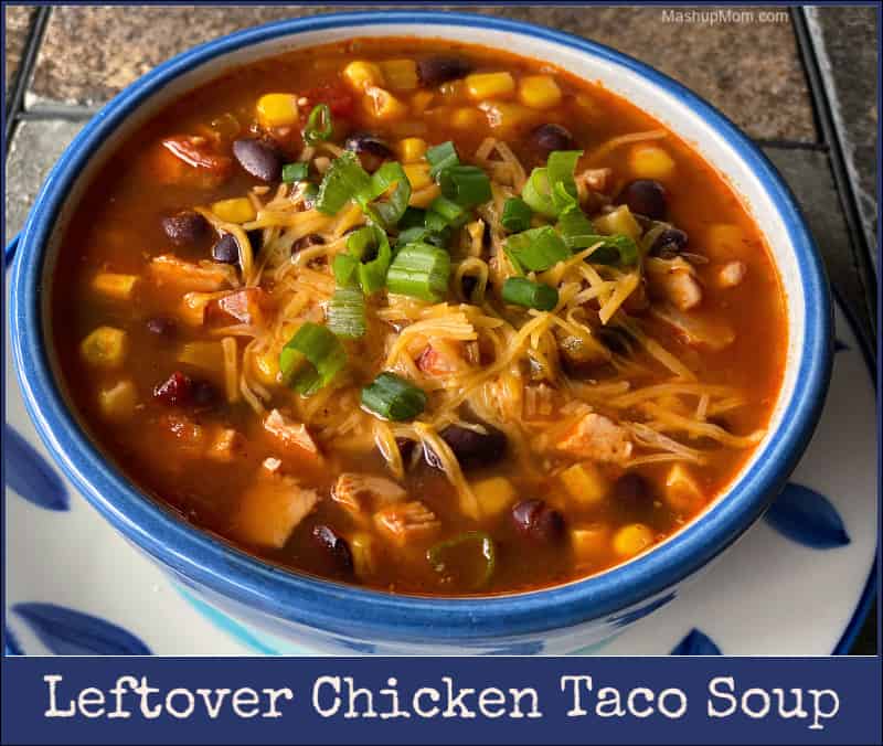 Leftover Chicken Taco Soup is an easy way to spice up leftover chicken and create an entirely new meal! This easy chicken taco soup recipe is just so satisfying & flavorful, with a bit of underlying heat.