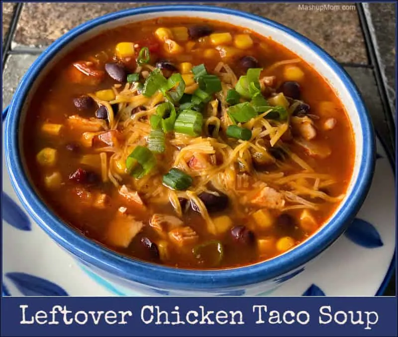 Leftover Chicken Taco Soup is an easy way to spice up leftover chicken and create an entirely new meal! This easy chicken taco soup recipe is just so satisfying & flavorful, with a bit of underlying heat.