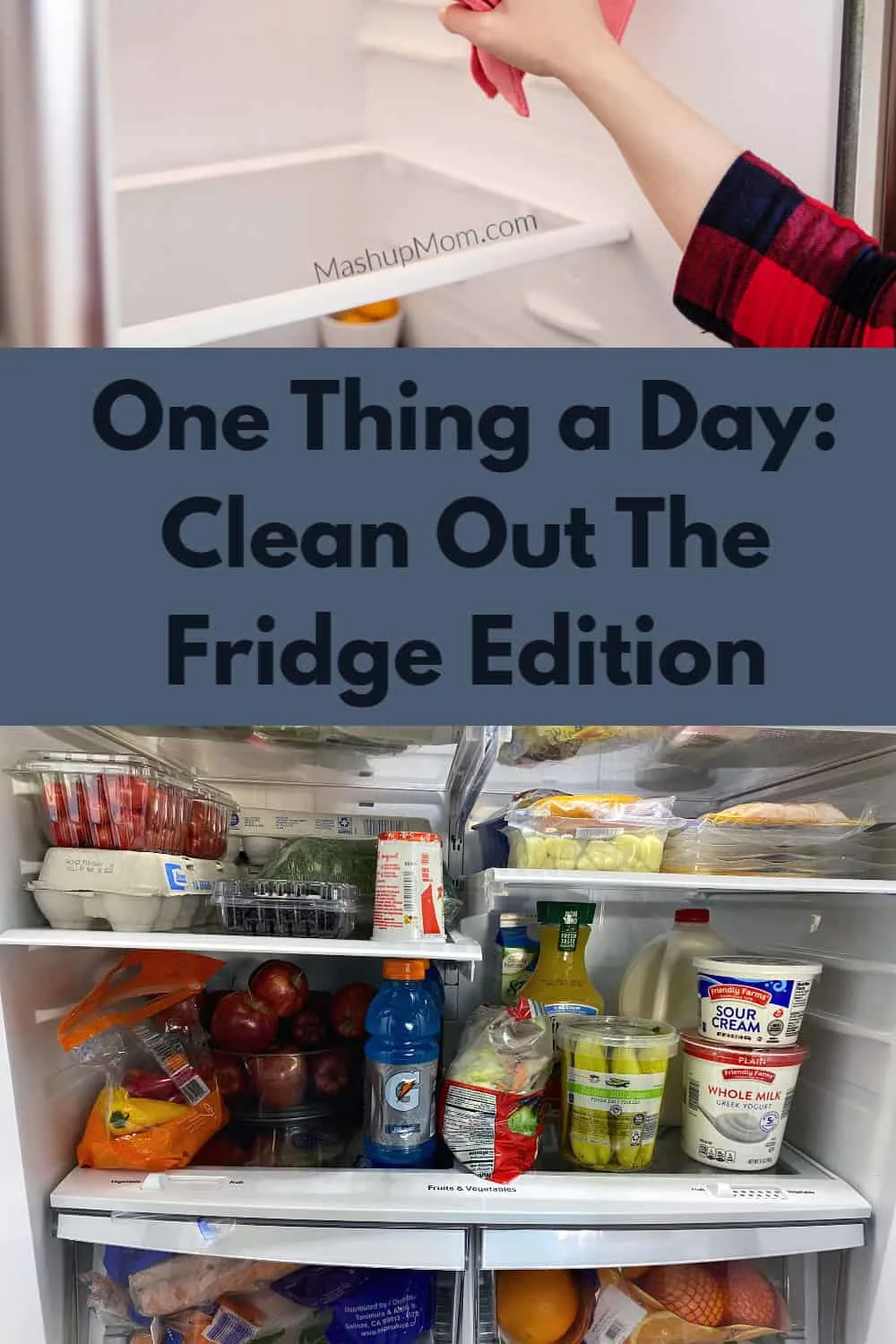 One thing a day: What one food-related thing will you do today, to make your life a little easier later? Today, I cleaned out my fridge!