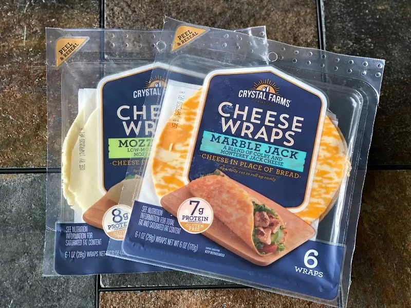 Crystal Farms Cheese Wraps come in mozzarella and marble jack