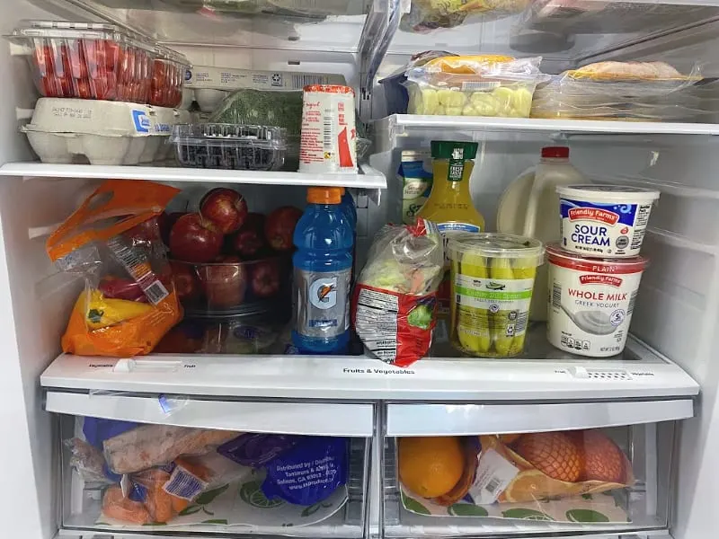 Inside my clean and well-organized fridge