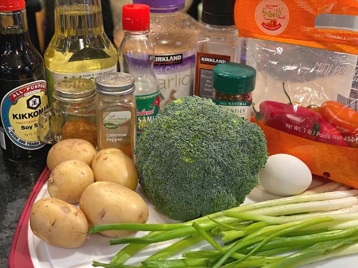 ingredients for Korean vegetable pancakes