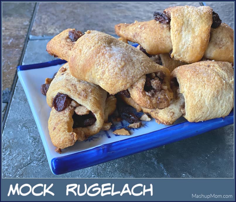 How to make Mock Rugelach with crescent roll dough -- just for fun, with only six ingredients! (And, to satisfy all of those cinnamon-raisin-y cravings.)