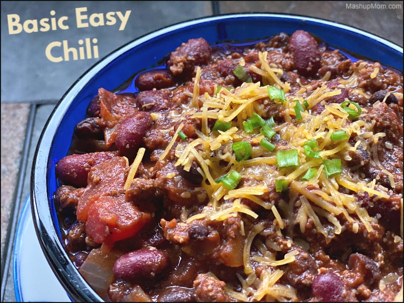 Basic Easy Chili made with ground beef and beans