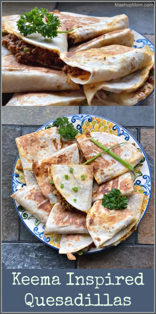 Keema Inspired Ground Beef Quesadillas bring some Indian spices to a batch of easy, cheesy quesadillas -- for a deliciously different take on your next taco night.