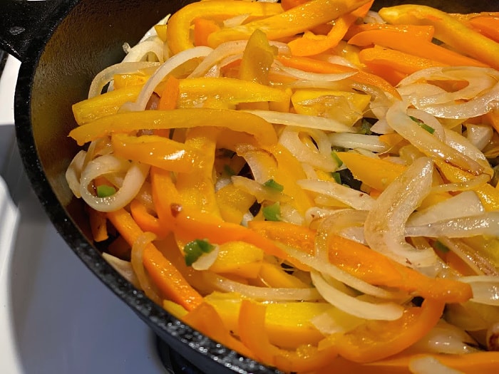 sauteed peppers and onions