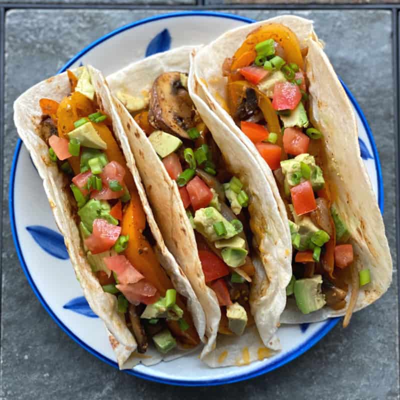 plate of veggie fajitas