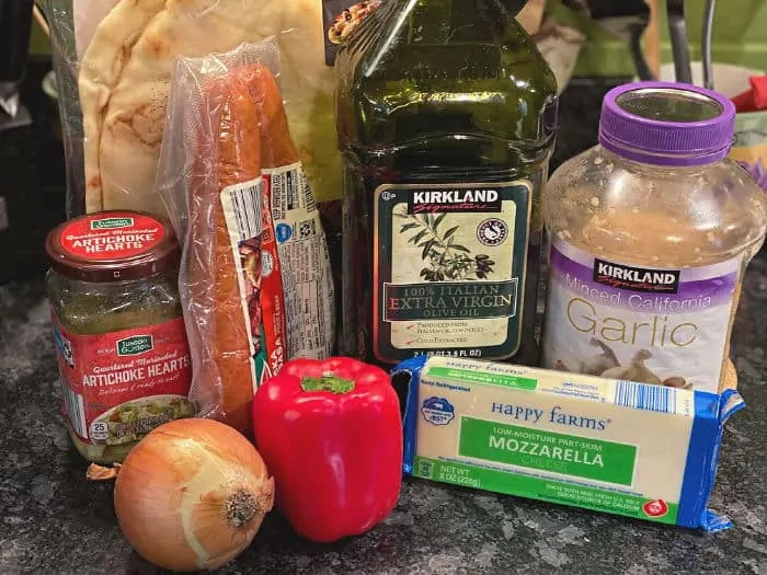 sausage, peppers, & onions pizza ingredients