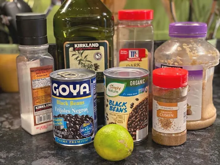 garlicky black beans ingredients