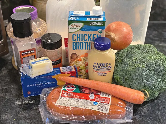 broccoli cheddar soup with sausage ingredients