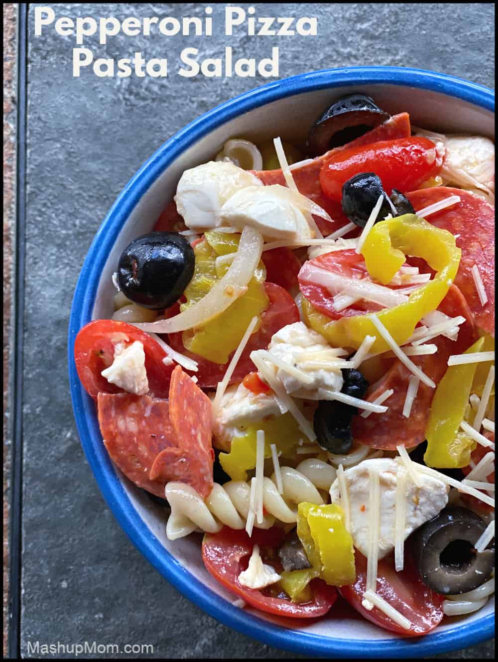 Pepperoni Pizza Pasta Salad packs all your favorite toppings in a cool summer's meal.