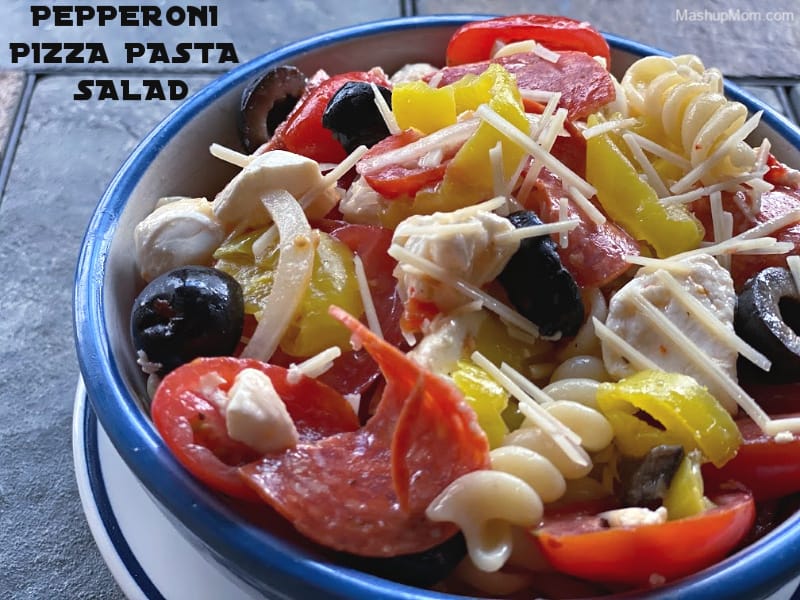 Pepperoni Pizza Pasta Salad packs all your favorite toppings in a cool summer's meal.