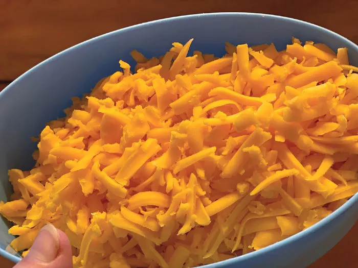 freshly shredded cheddar cheese