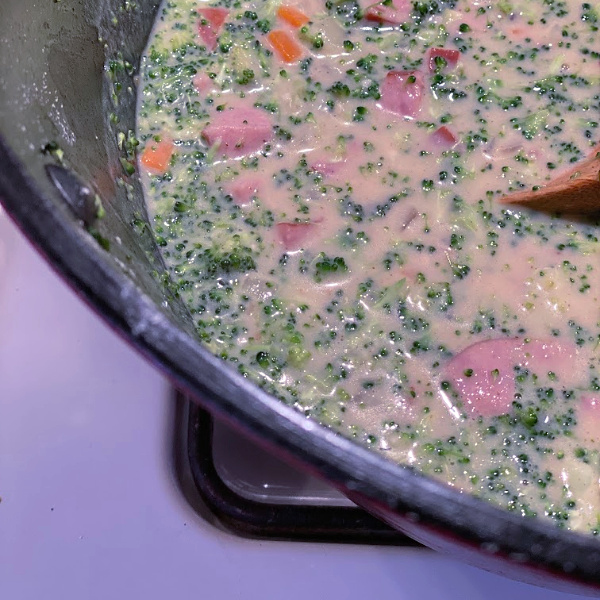 broccoli soup before adding the cheese