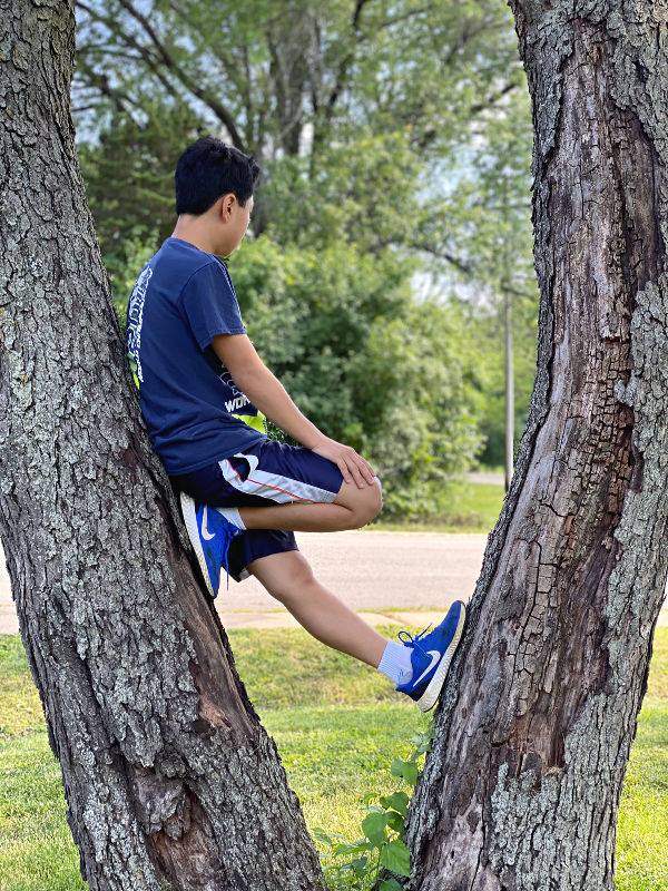 boy in a tree