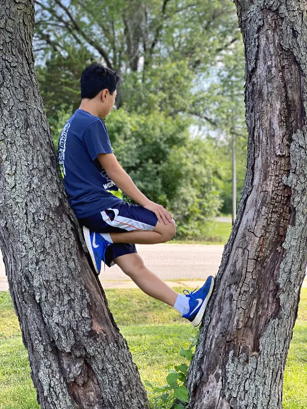 boy in a tree