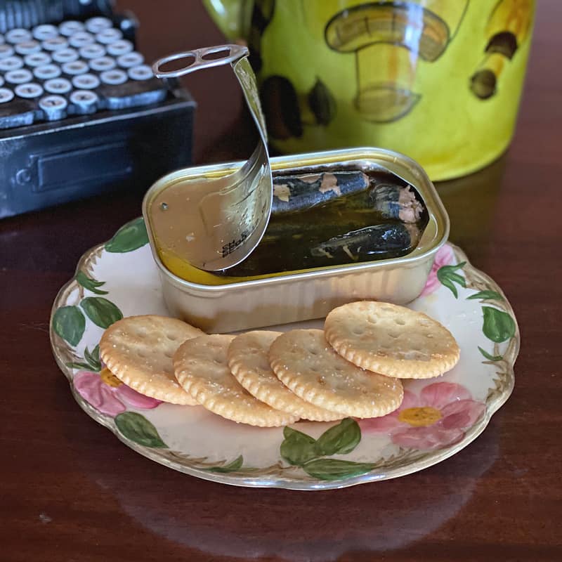 Eat from your pantry -- sardines and crackers are dinner!